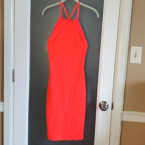 Bebe Neon Orange Dress XXS